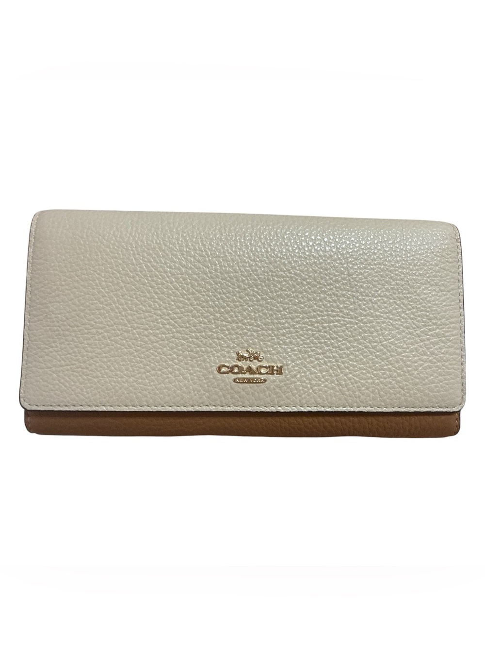 Coach Slim Trifold Wallet in Colorblock Refined Pebble Leather style CC816